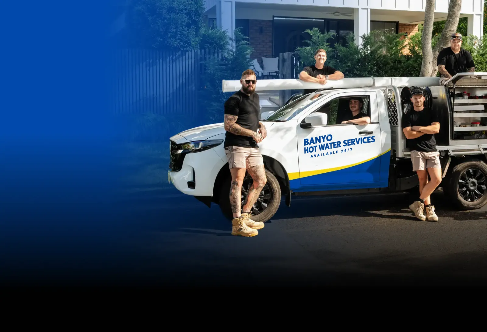 Banyo Hot Water Services team with the ute